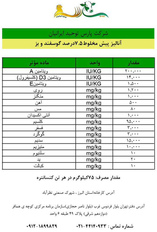 پیش مخلوط های ویتامینه و معدنی گوسفند و بز