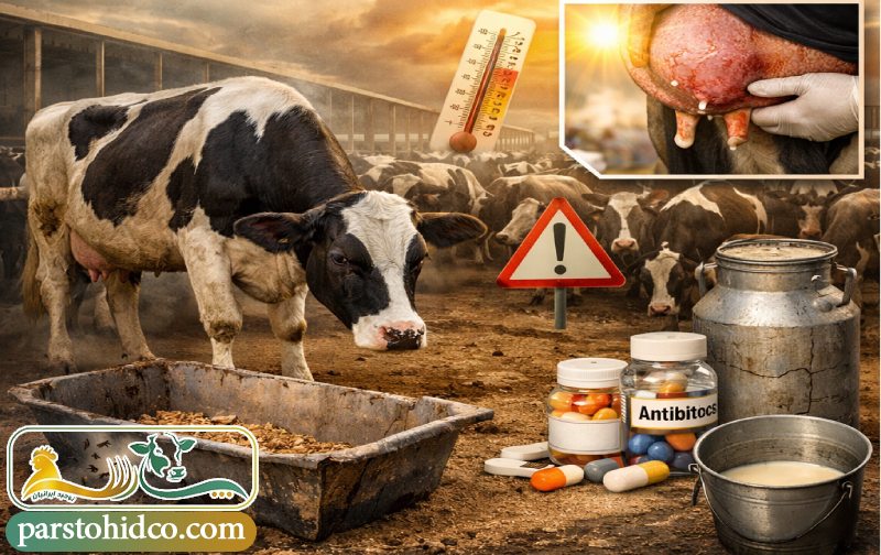 دلایل مختلف برای کاهش شیر در گاو 